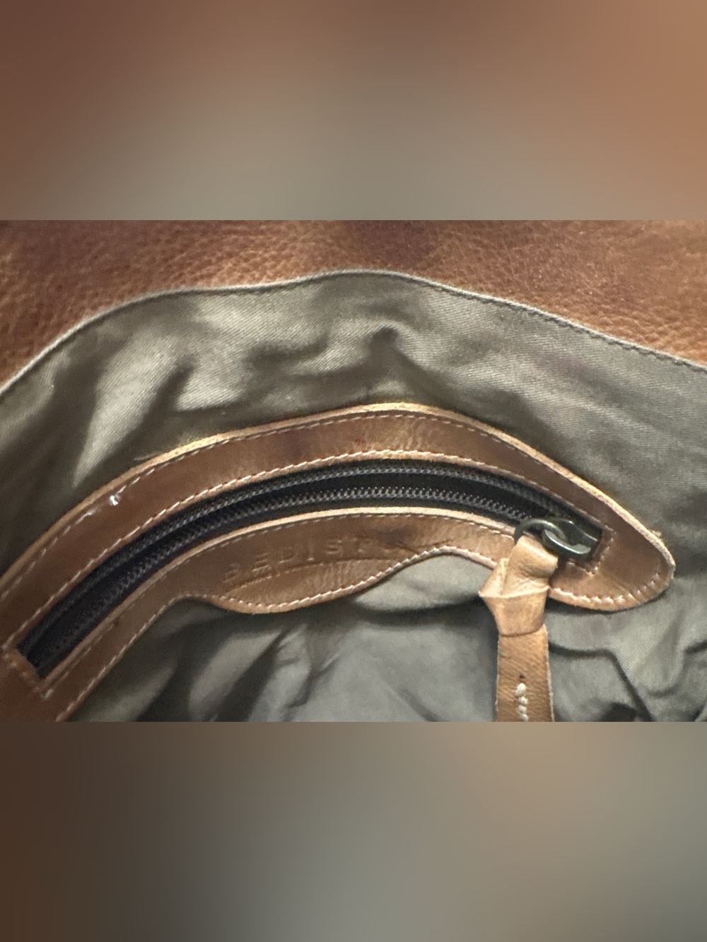 BED STU Venice Beach Brown Tan Rustic Leather Crossbody Satchel Bag Tote - Picture 11 of 11